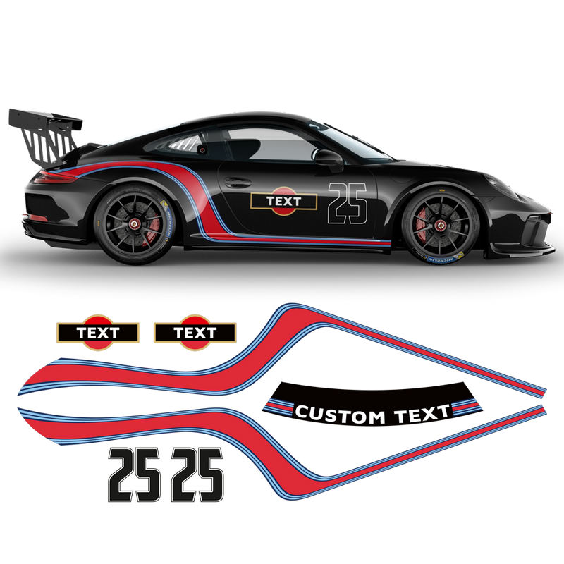 Curved Martini Decals set, for Carrera 996/997/991/992