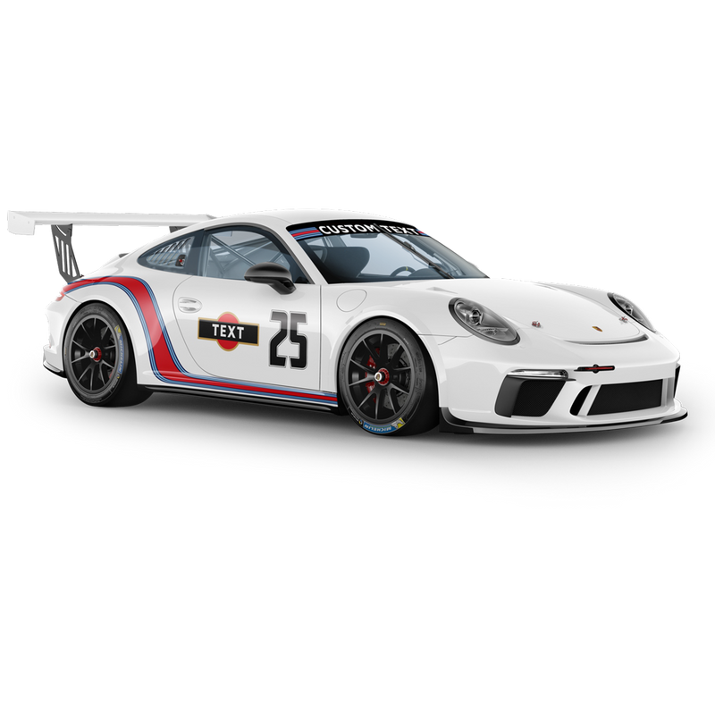 Curved Martini Side Stripes Graphic, for Carrera 996/997/991/992