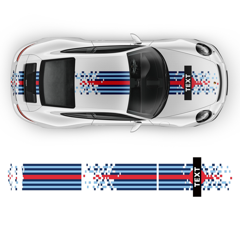 Martini Racing stripes set Pixelate style, for Carrera 1999 - 2025