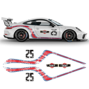 Scratched Curved Martini Side Stripes Graphic, for Carrera 996/997/991/992