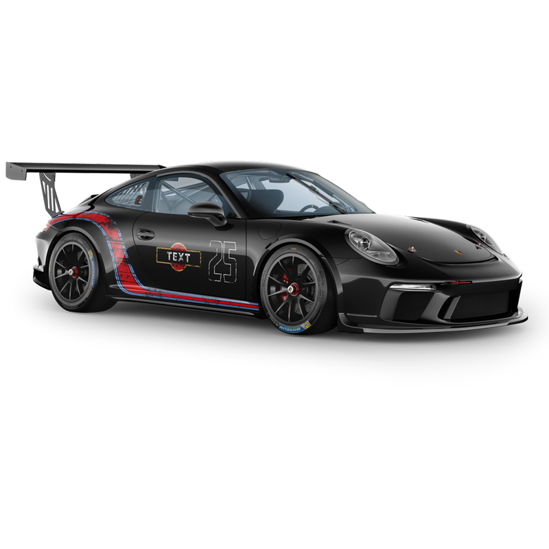 Scratched Curved Martini Side Stripes Graphic, for Carrera 996/997/991/992