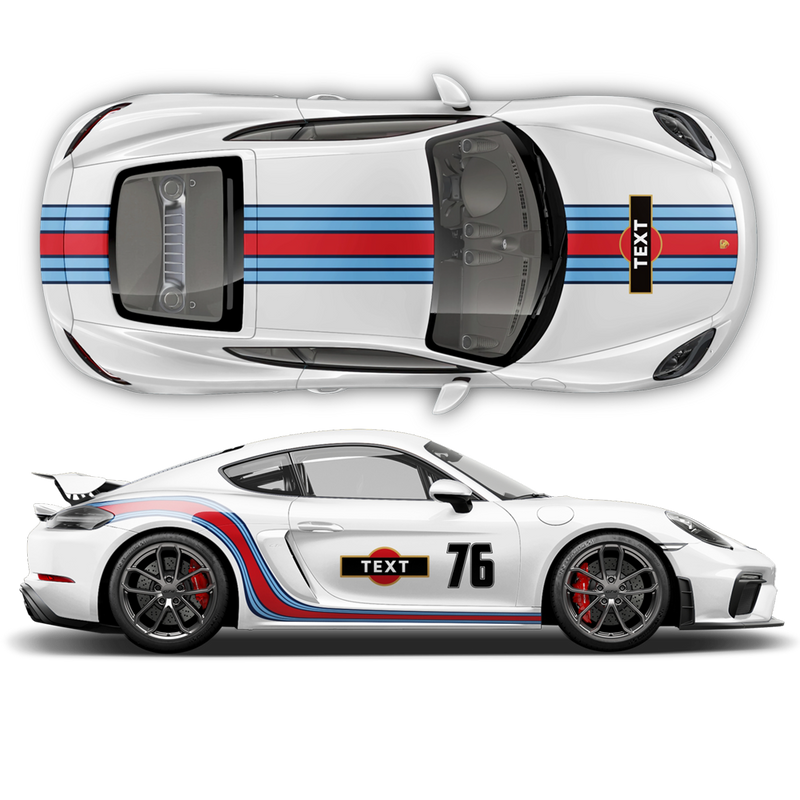 Curved Martini Decals set, for Cayman from 2005