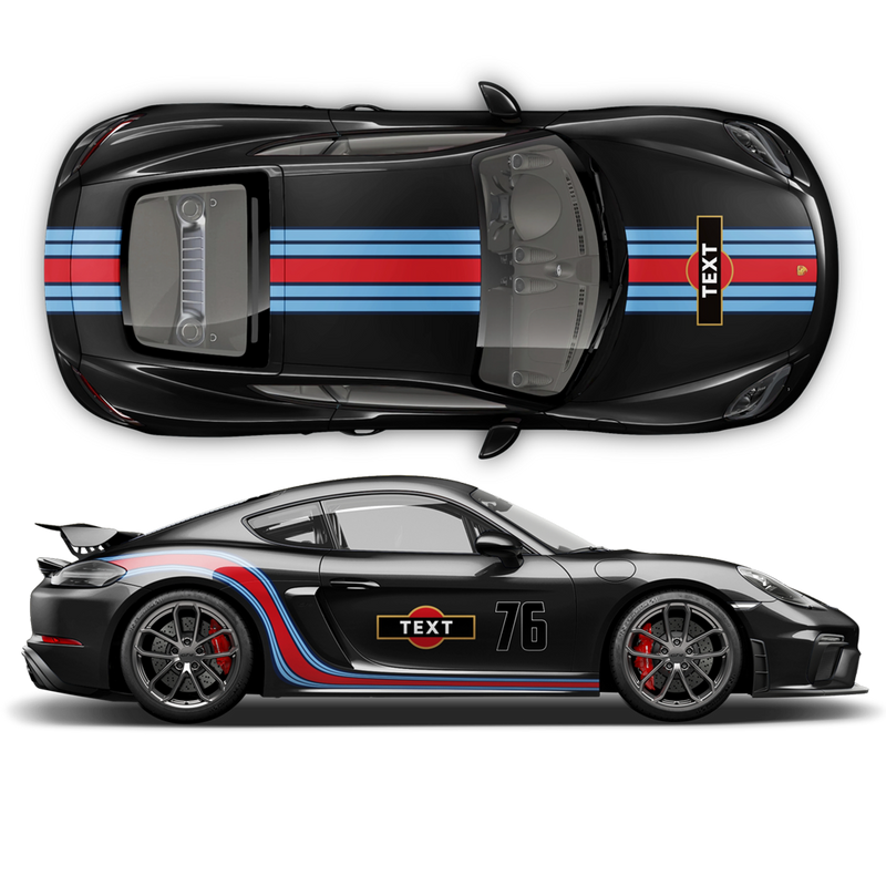 Curved Martini Decals set, for Cayman from 2005