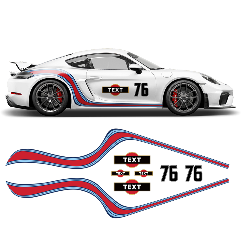 Curved Martini Decals set, for Cayman from 2005