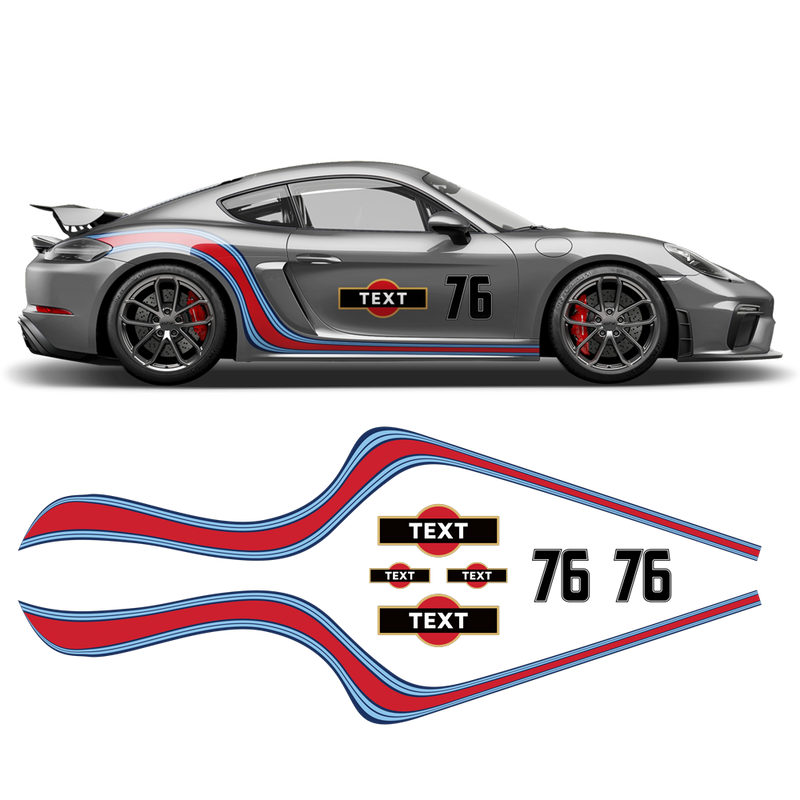 Curved Martini Decals set, for Cayman from 2005