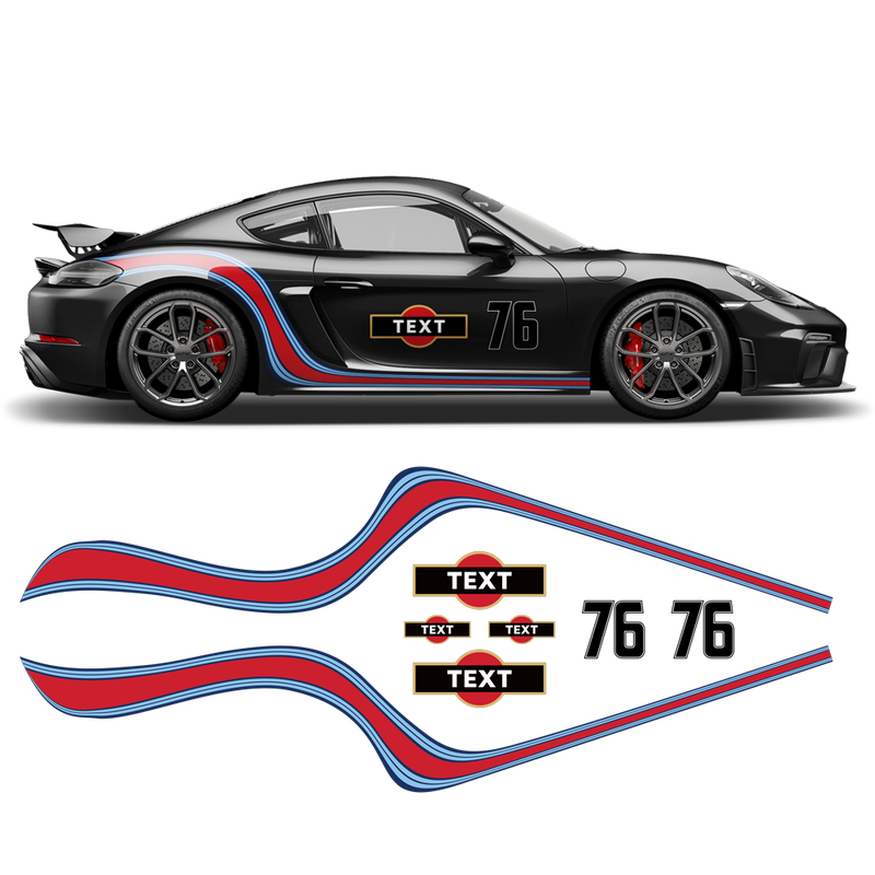 Curved Martini Decals set, for Cayman from 2005