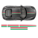 Italian Flag Style Racing stripes set, for Porsche Cayman / Boxster
