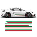 Italian Flag Style Racing stripes set, for Porsche Cayman / Boxster