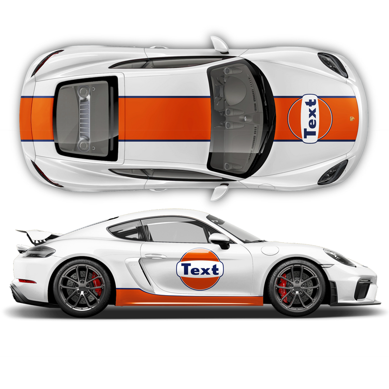 GULF Le Mans RACING STRIPES  Set and Logos, Cayman / Boxster