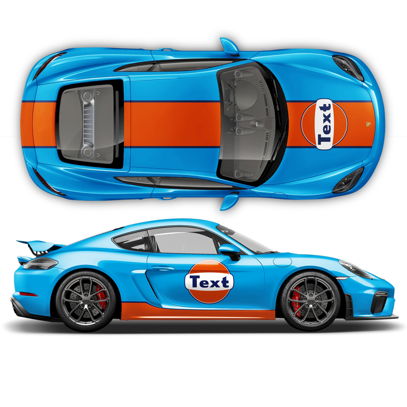 GULF Le Mans RACING STRIPES  Set and Logos, Cayman / Boxster