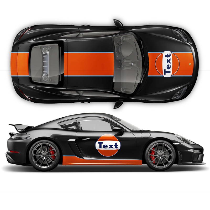 GULF Le Mans RACING STRIPES  Set and Logos, Cayman / Boxster