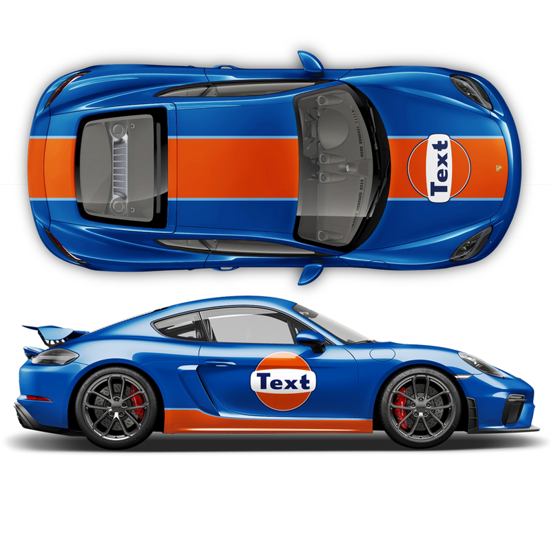 GULF Le Mans RACING STRIPES  Set and Logos, Cayman / Boxster