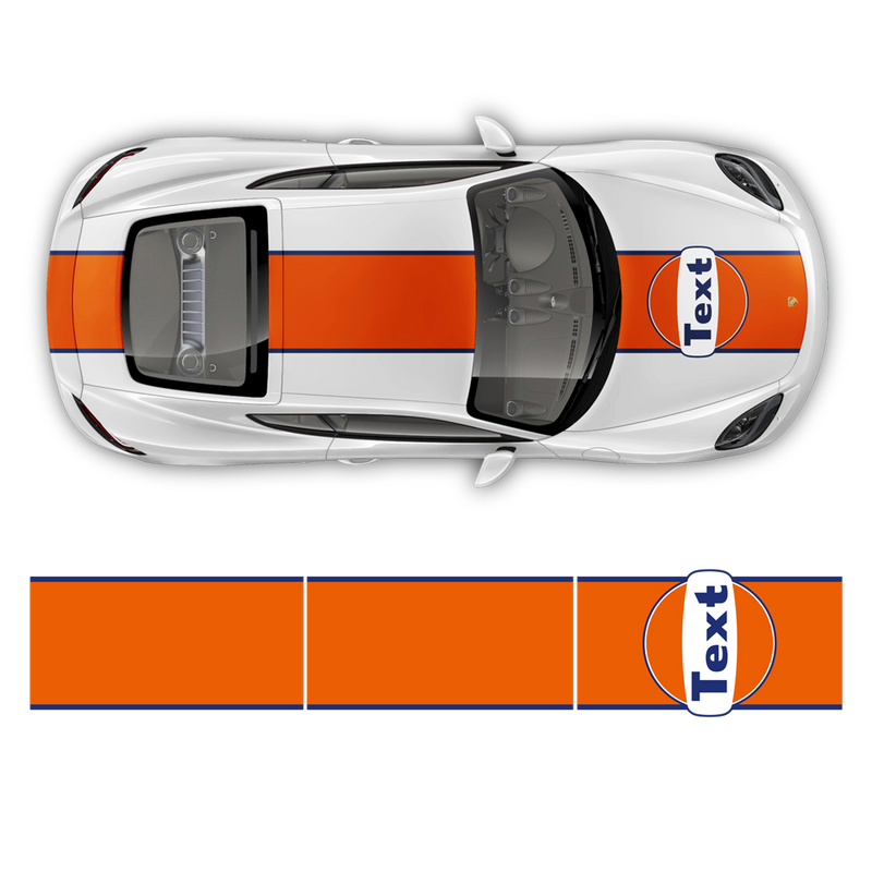 GULF Le Mans RACING STRIPES  Set and Logos, Cayman / Boxster