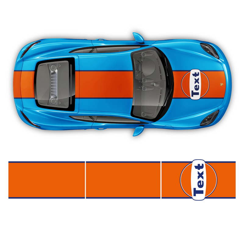 GULF Le Mans RACING STRIPES  Set and Logos, Cayman / Boxster