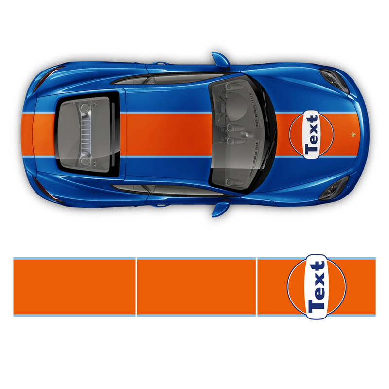 GULF Le Mans RACING STRIPES  Set and Logos, Cayman / Boxster