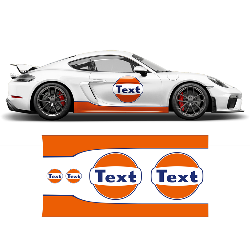 GULF Le Mans RACING STRIPES  Set and Logos, Cayman / Boxster