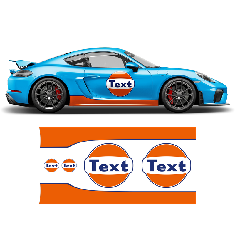 GULF Le Mans RACING STRIPES  Set and Logos, Cayman / Boxster