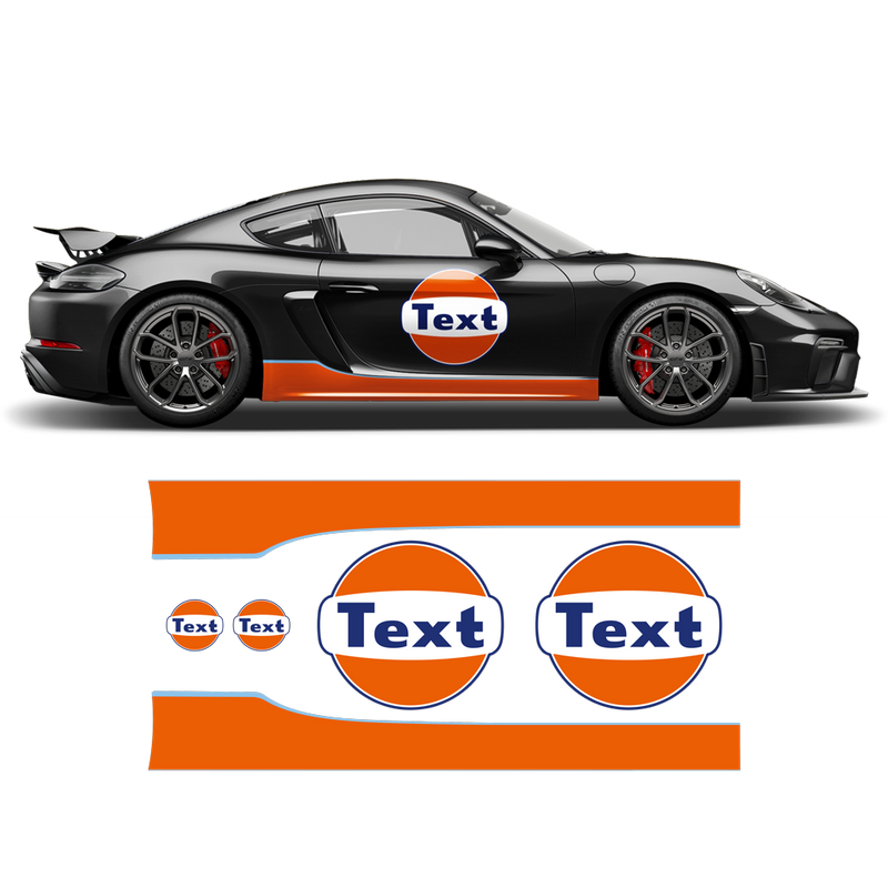 GULF Le Mans RACING STRIPES  Set and Logos, Cayman / Boxster