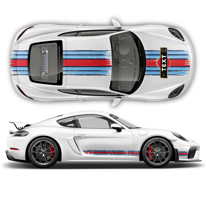 Scratched Martini Racing Stripes, Cayman / Boxster