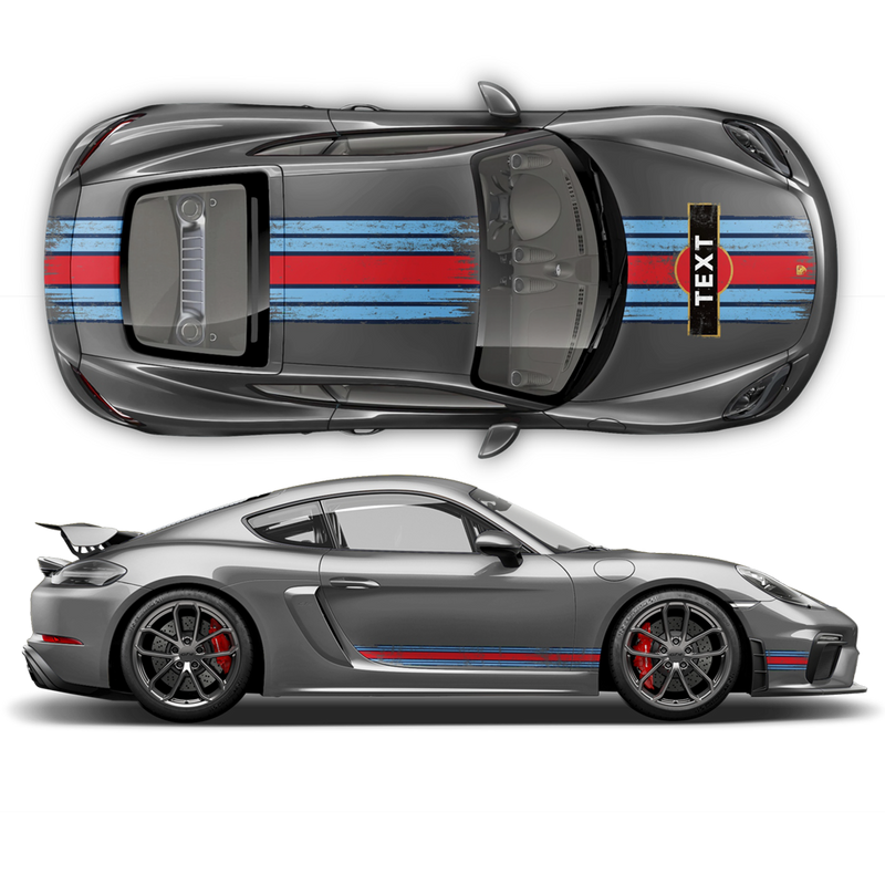 Scratched Martini Racing Stripes, Cayman / Boxster