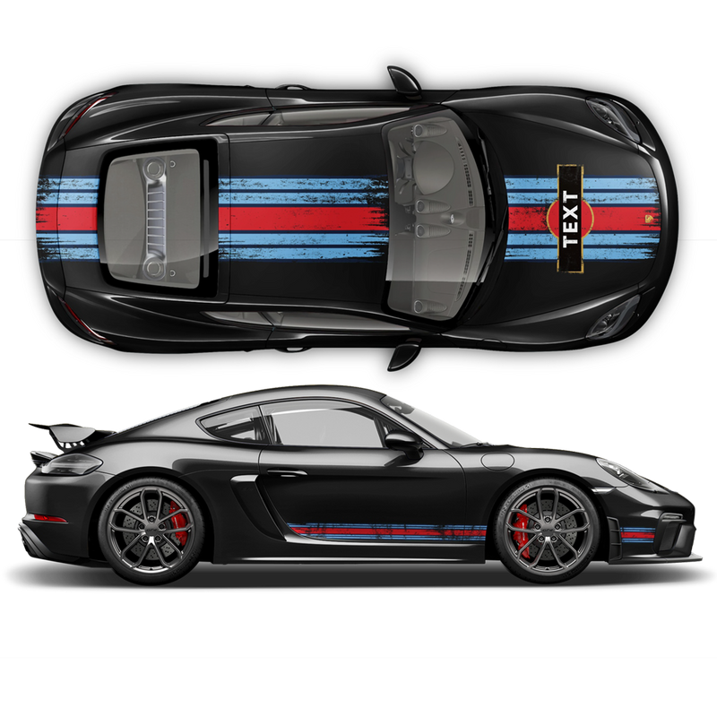 Scratched Martini Racing Stripes, Cayman / Boxster