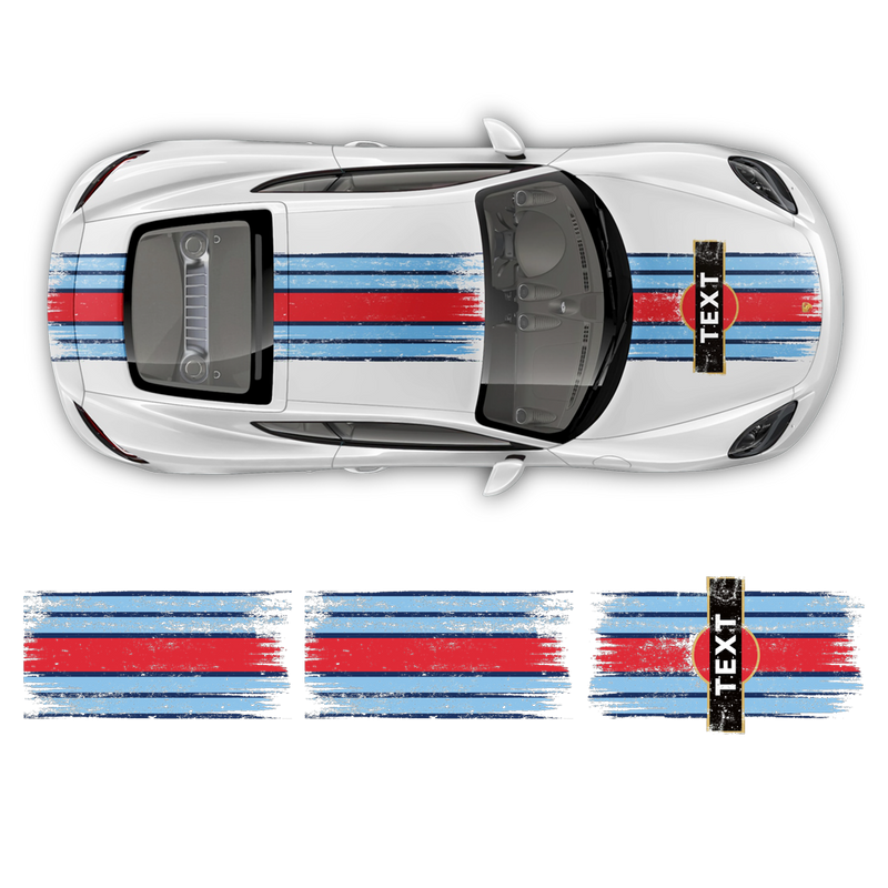 Scratched Martini Racing Stripes, Cayman / Boxster