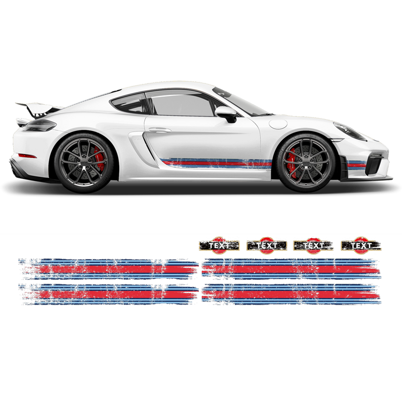 Scratched Martini Racing Stripes, Cayman / Boxster