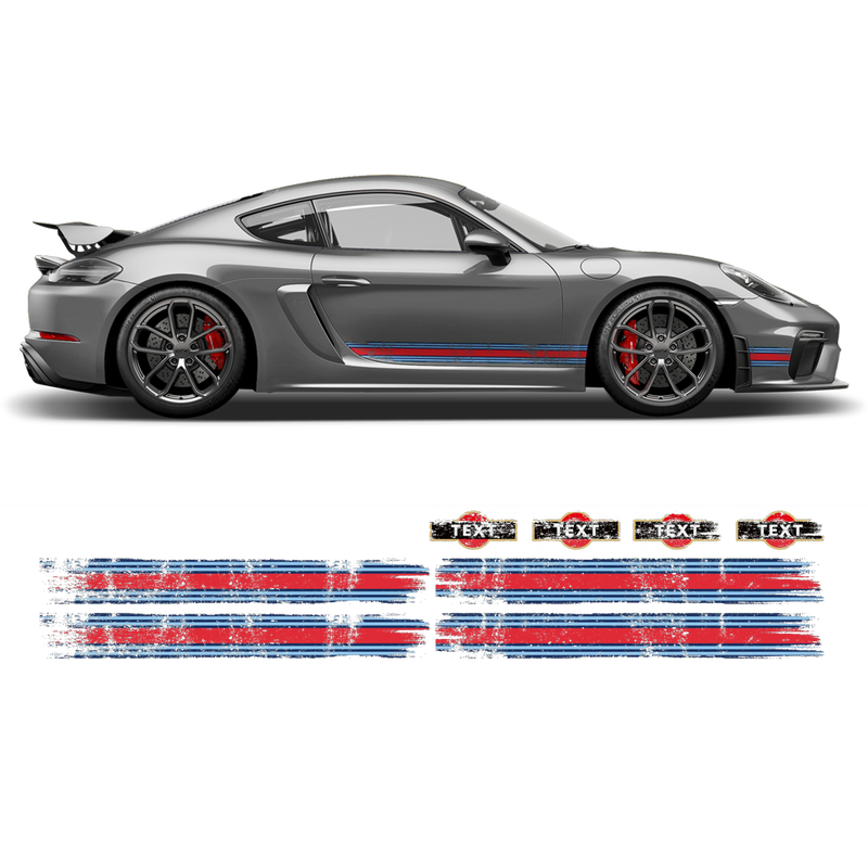 Scratched Martini Racing Stripes, Cayman / Boxster