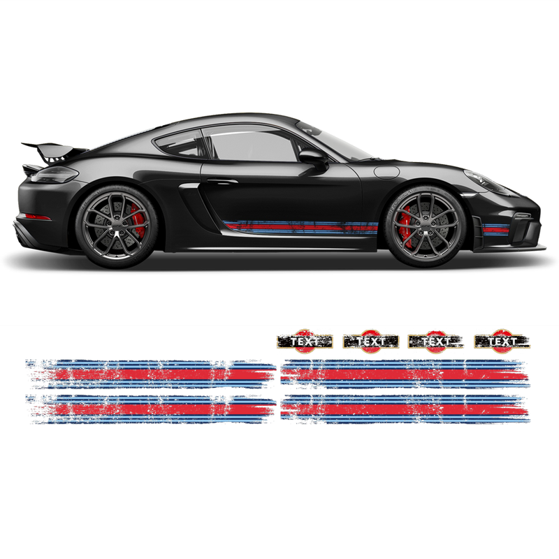 Scratched Martini Racing Stripes, Cayman / Boxster