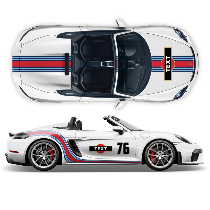 Curved Martini Decals set, for Spyder / Boxster