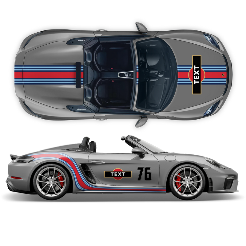 Curved Martini Decals set, for Spyder / Boxster