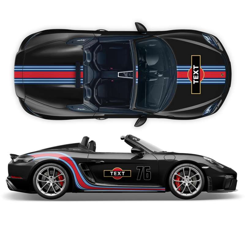 Curved Martini Decals set, for Spyder / Boxster