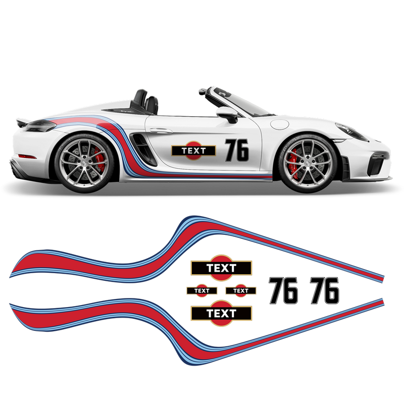 Curved Martini Decals set, for Spyder / Boxster