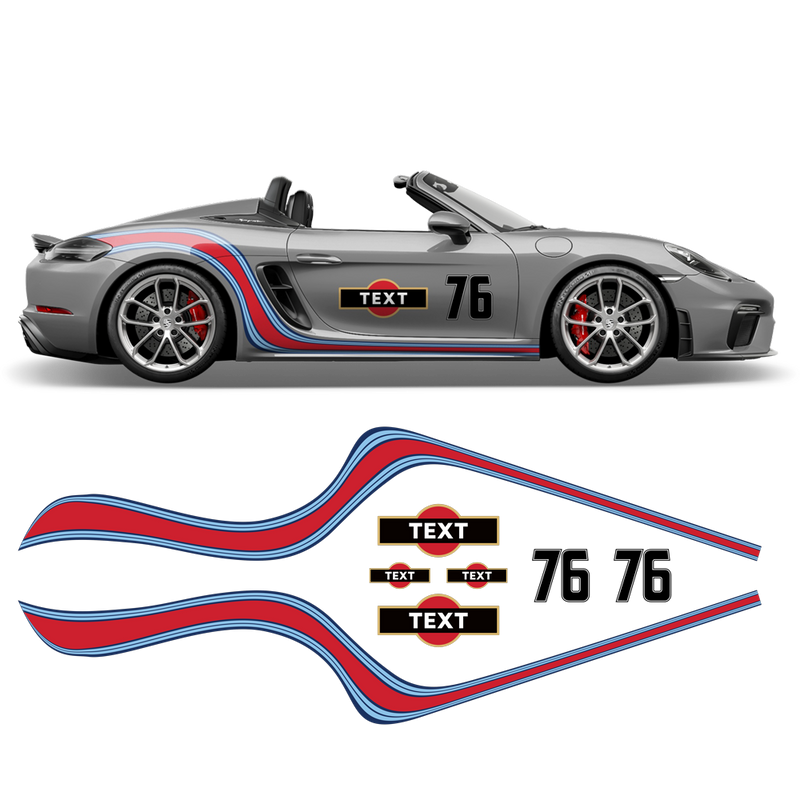 Curved Martini Decals set, for Spyder / Boxster