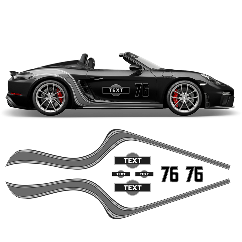 Curved Martini Decals set, for Spyder / Boxster