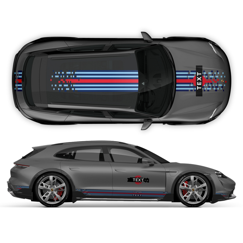 Pixel Martini Racing stripes set, for Taycan Cross Turismo / Sedan