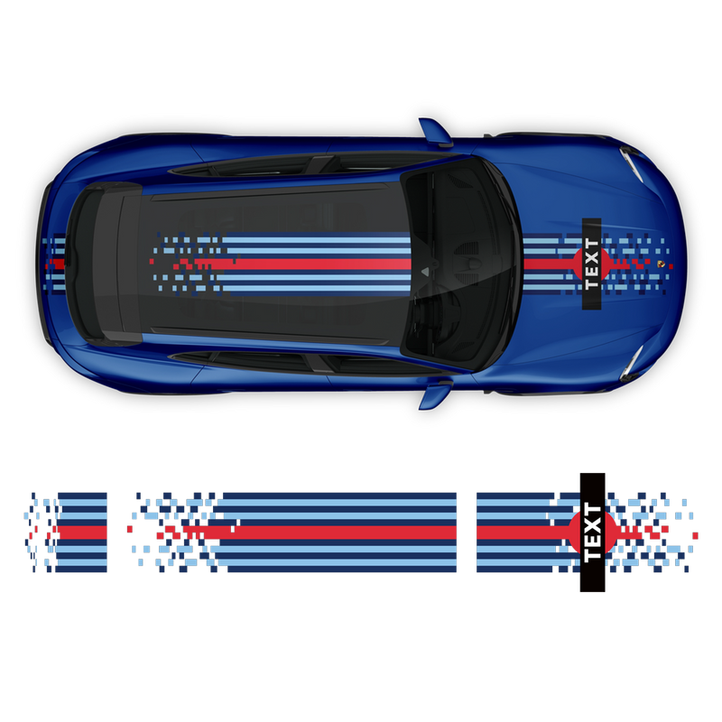 Pixel Martini Racing stripes set, for Taycan Cross Turismo / Sedan