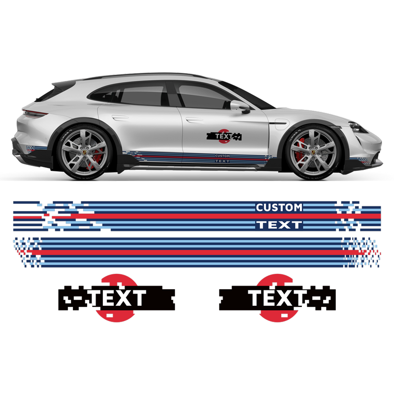 Pixel Martini Racing stripes set, for Taycan Cross Turismo / Sedan