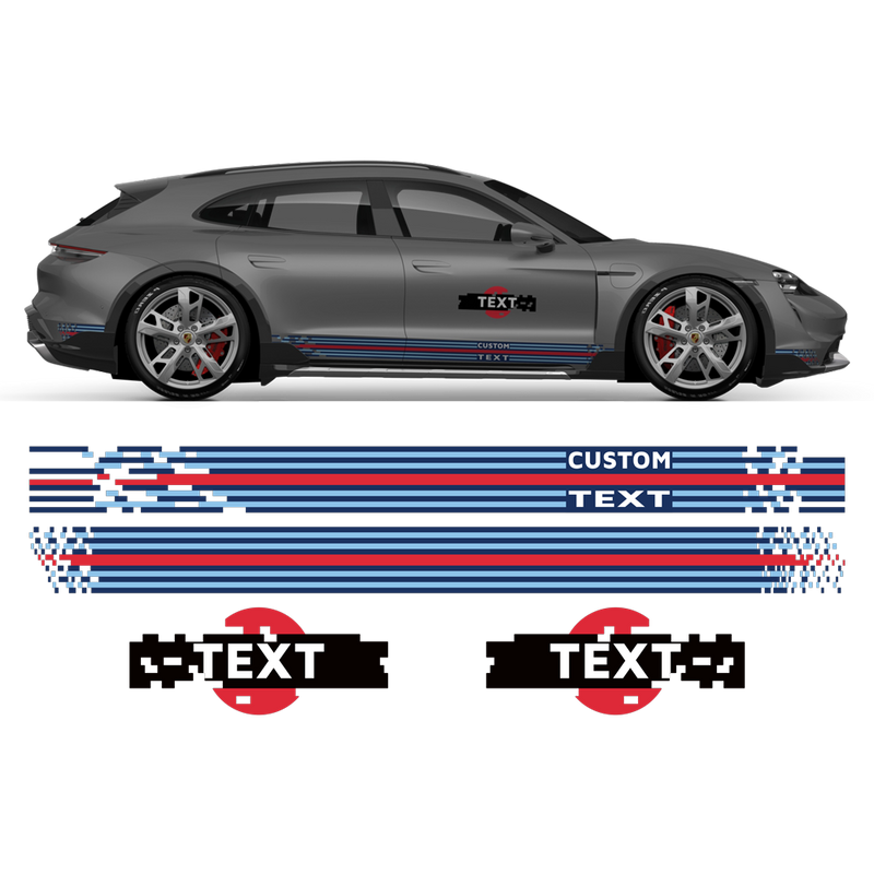 Pixel Martini Racing stripes set, for Taycan Cross Turismo / Sedan