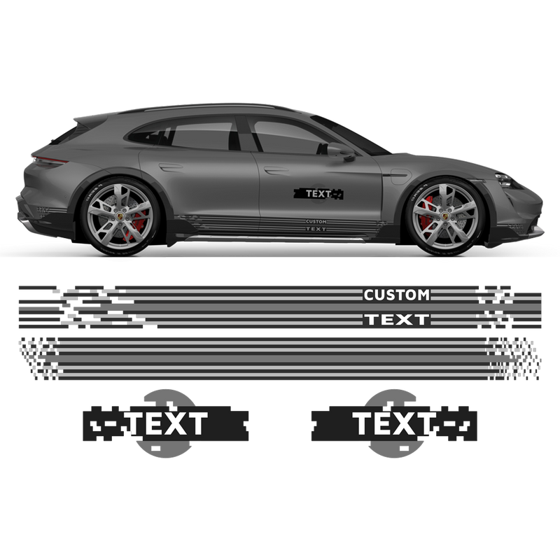 Pixel Martini Racing stripes set, for Taycan Cross Turismo / Sedan