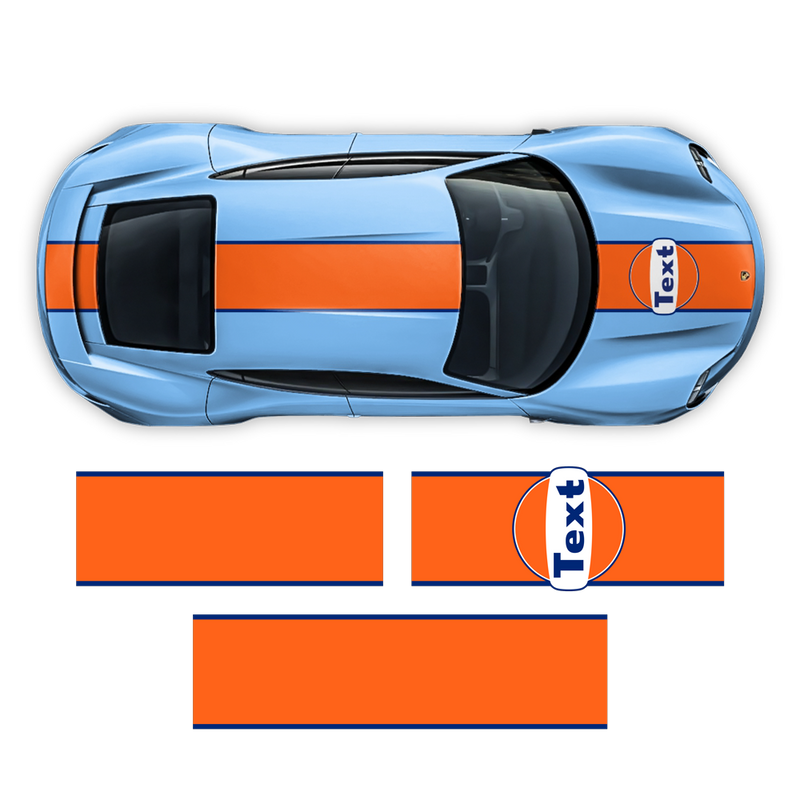 Gulf 19' Racing Stripes, for Porsche Taycan