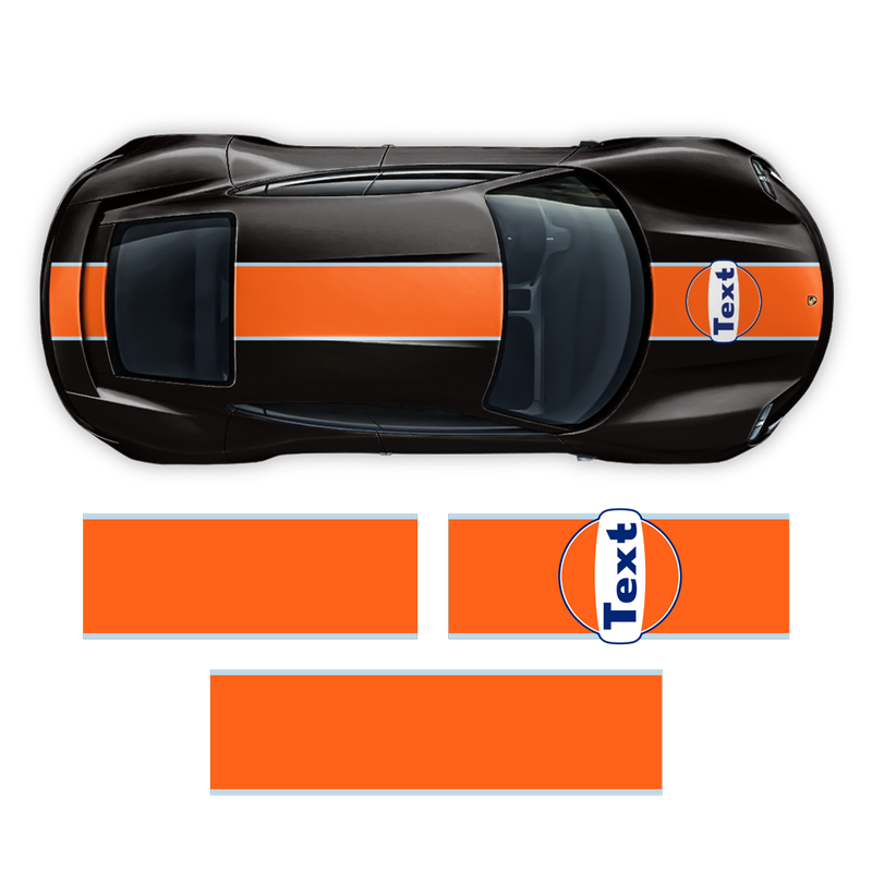 Gulf 19' Racing Stripes, for Porsche Taycan