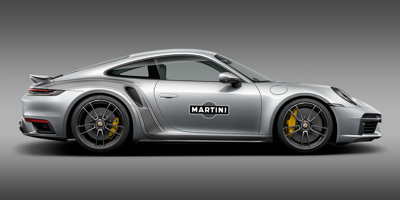 Curved Martini Side Stripes Graphic, for Carrera 996/997/991/992