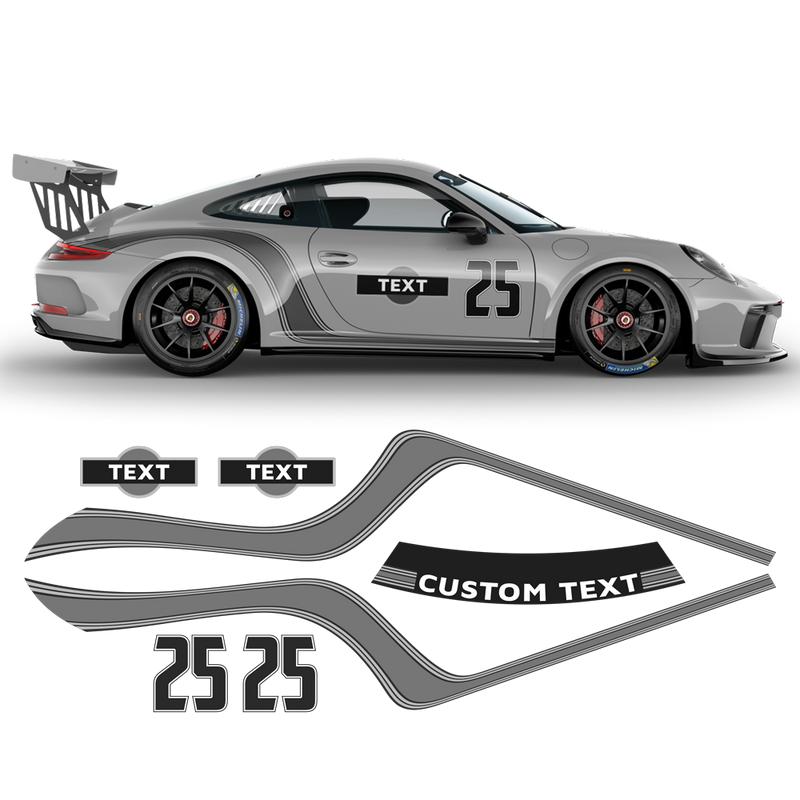 Curved Martini Decals set, for Carrera 996/997/991/992