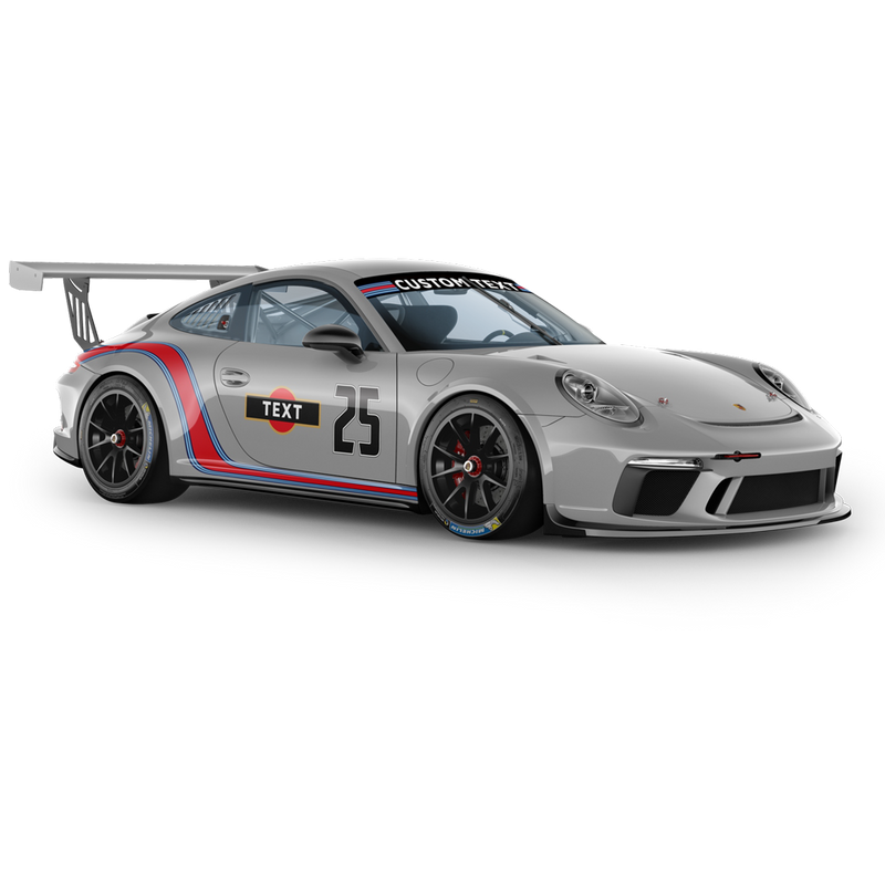 Curved Martini Side Stripes Graphic, for Carrera 996/997/991/992