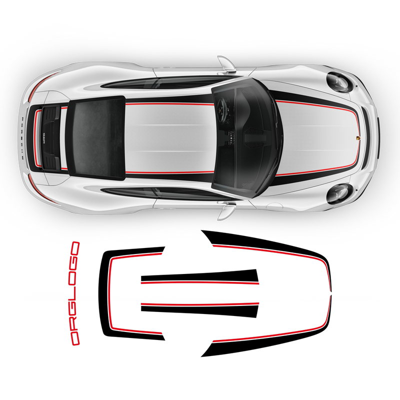 Contoured Stripes Over The Top, for Carrera / Cayman / Boxster 2005 - 2023