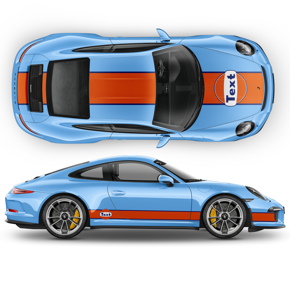 Set Gulf Le Mans Racing Stripes Decor for Carrera and Similar Models Set Gulf Le Mans Racing Stripes Decor for Carrera and Similar Models