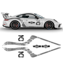 Scratched Curved Martini Side Stripes Graphic, for Carrera 996/997/991/992