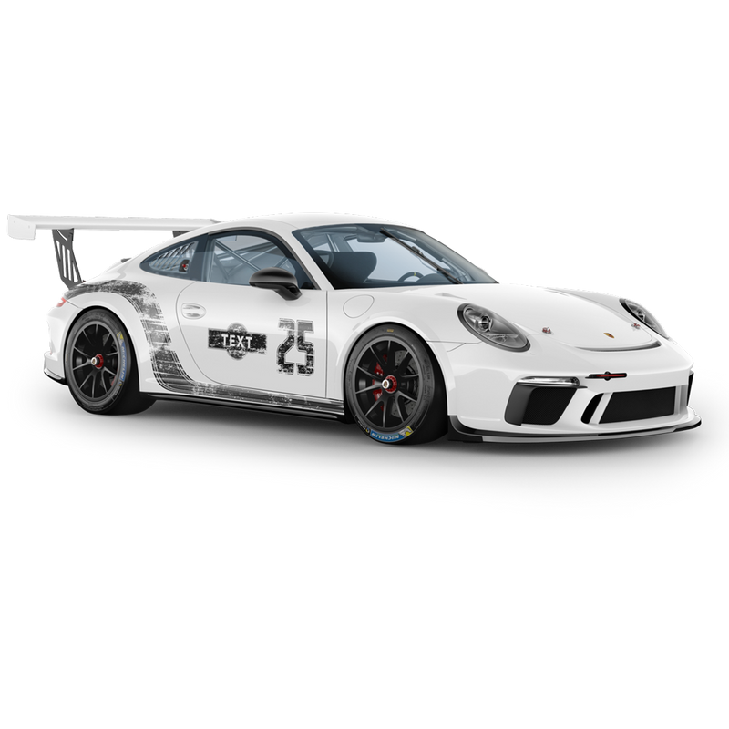 Scratched Curved Martini Side Stripes Graphic, for Carrera 996/997/991/992