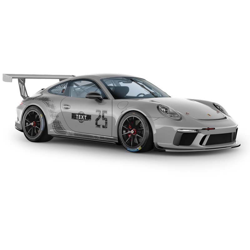 Scratched Curved Martini Side Stripes Graphic, for Carrera 996/997/991/992